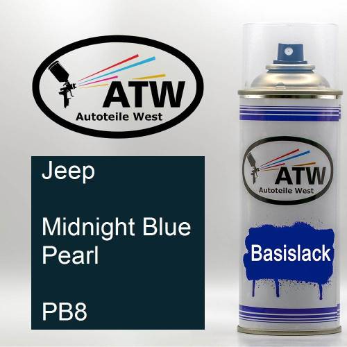 Jeep, Midnight Blue Pearl, PB8: 400ml Sprühdose, von ATW Autoteile West.